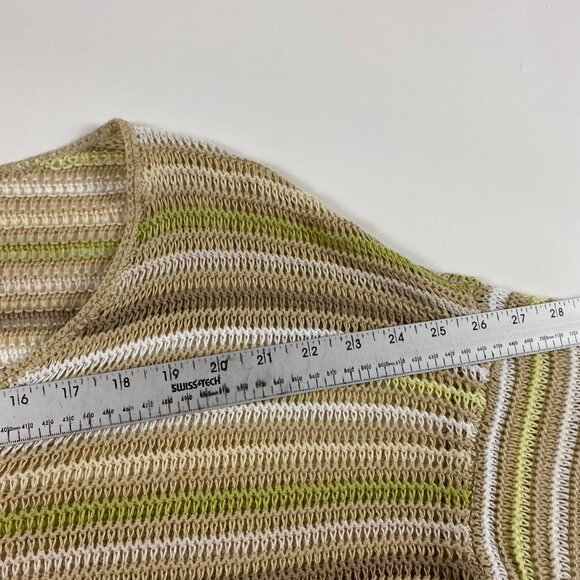 J Jill Linen Modal Crochet Knit Top Tunic Sweater Womens 1X Plus Size V Neck - Picture 9 of 11